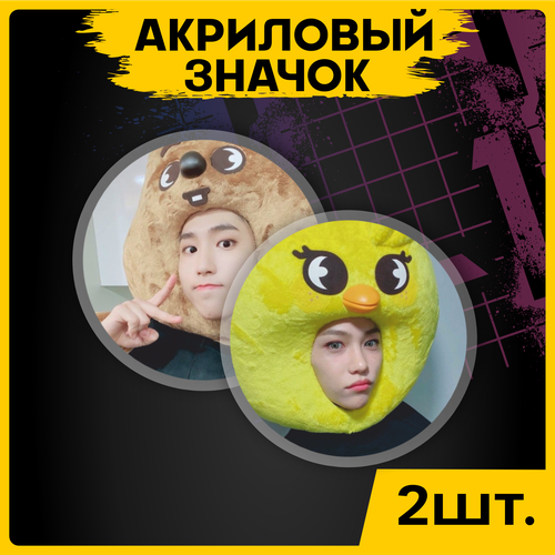 Значок Stray Kids Стрей кидс на рюкзак брошь на футболку 2шт