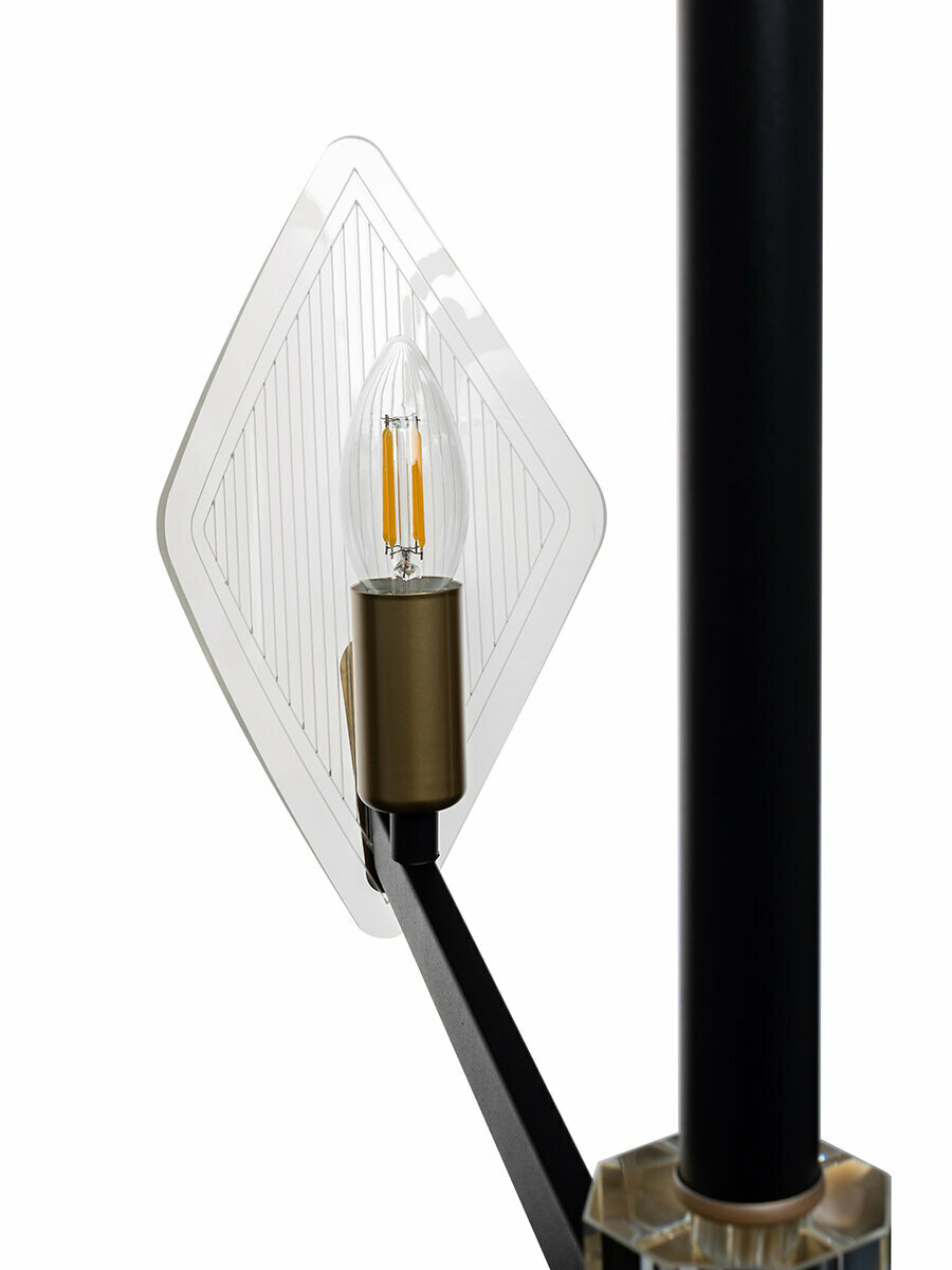 Люстра Lamplandia L1471, 5 ламп, 17 м², цвет черный/бесцветный - фото №8