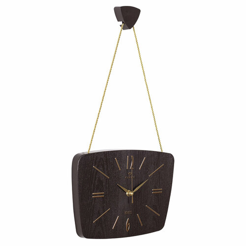 Кварцевые настенные часы Ретро, часы с плавным ходом и открытой стрелкой, Коричневый + Золото