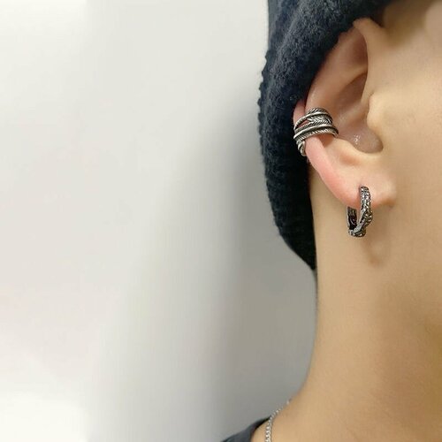 Серьги конго размер 8 мм черный 379₽