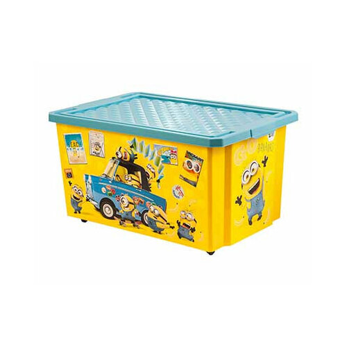 Детский ящик Lalababy Миньоны для хранения игрушек, 57 л, банановый