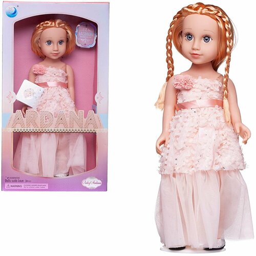 Кукла Ardana Baby в персиковом с кружевами, длинном платье, 45 см, в коробке - Junfa Toys [WJ-21803]