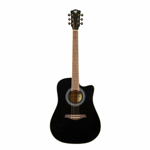 гитара акустическая rockdale aurora d1 c n ROCKDALE Aurora D6 Gloss C BK акустическая гитара дредноут с вырезом, цвет черный, глянцевое покрытие