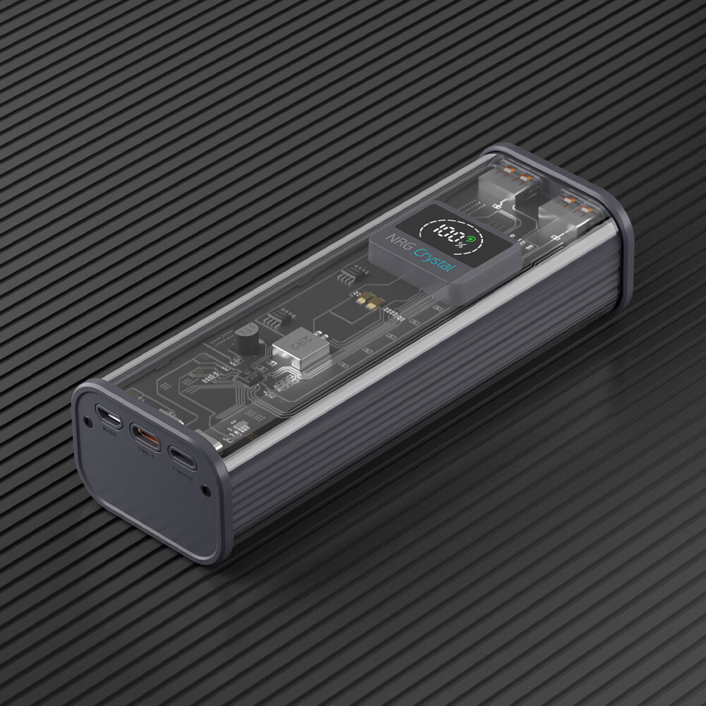 Внешний аккумулятор NRG Turbo TR 20000 mAh, 22.5 Вт (QC, PD, AFC, FCP, SCP, MTK PE), прозрачный с дисплеем, Deppa, Deppa 33645