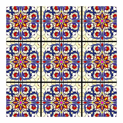 Витражная самоклеящаяся пленка для окон стёкол Синие цветы 70х140 см 2890₽