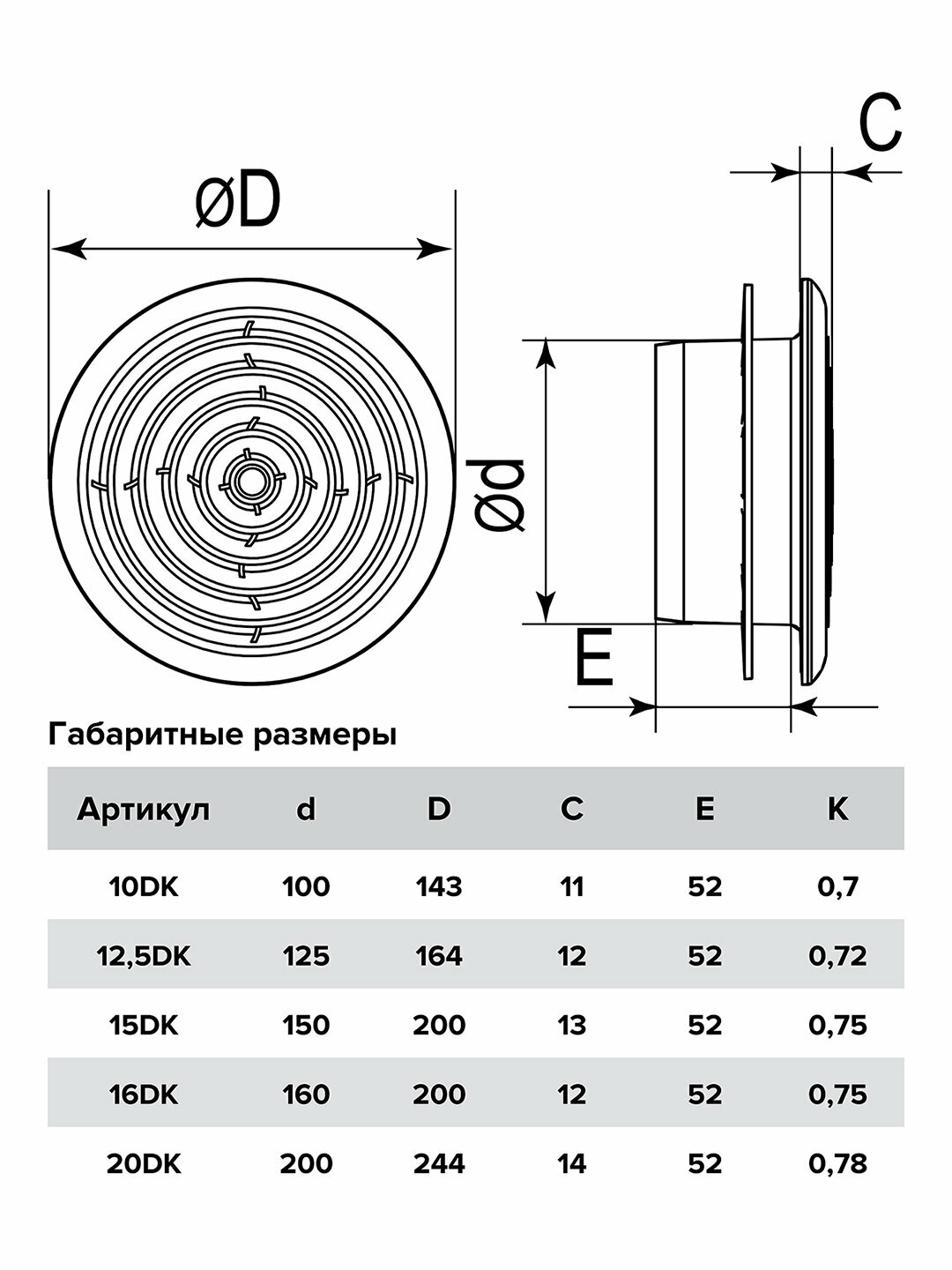 диффузор приточно-вытяжной со стопорным кольцом и фланцем d200, 20dk ERA - фото №12