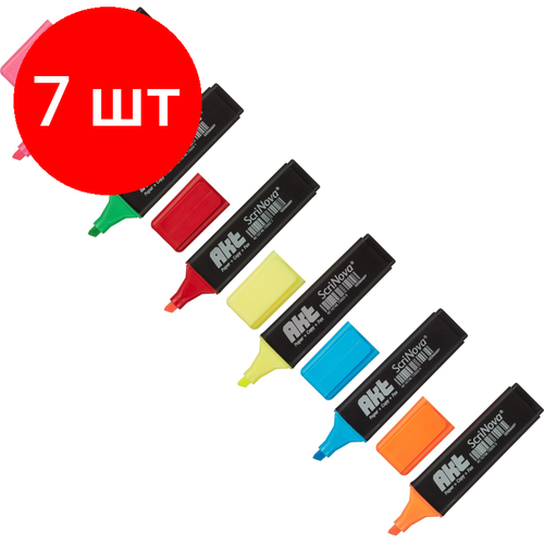 Комплект 7 наб, Набор текстовыделителей ScriNova Akt набор 6 цв. 1-5 мм