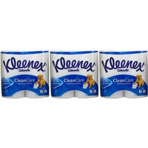 Kleenex туалетная бумага 2-х слойная, неароматизированная, деликат уайт, new design, 4 шт - 3 уп.