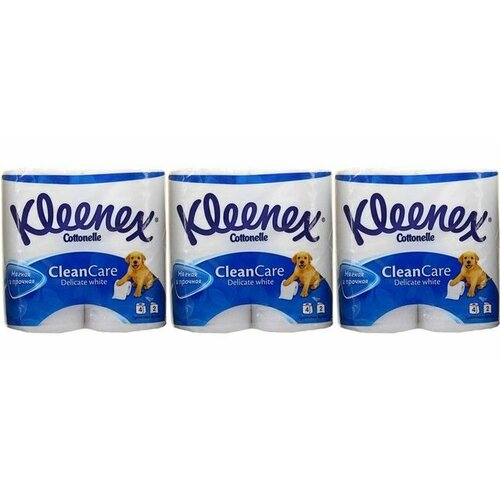 Kleenex туалетная бумага 2-х слойная, неароматизированная, деликат уайт, new design, 4 шт - 3 уп.