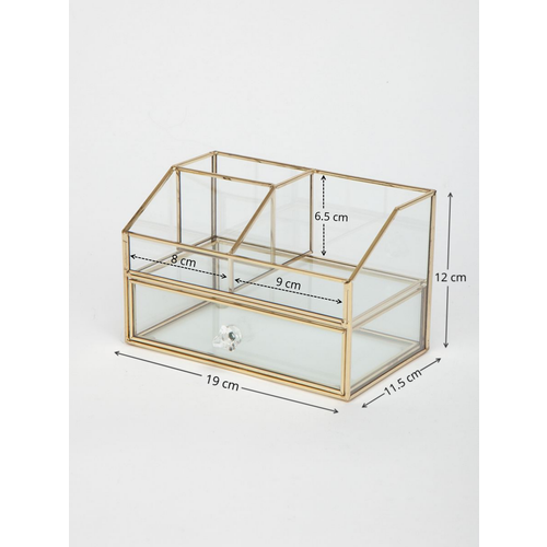 Стеклянный органайзер с выдвижной полочкой