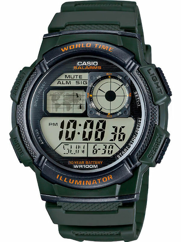 Наручные часы CASIO Collection, хаки, черный — фото 1