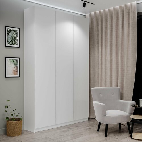 Шкаф распашной Фарелл 34 для одежды, ЛДСП Белый матовый, 120х40х190 см