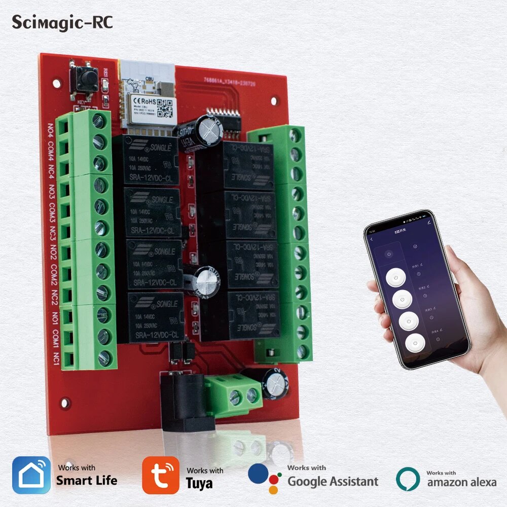 Scimagic-RC 8-канальный Wi-Fi модуль для умного дома, DC 24V — фото 1