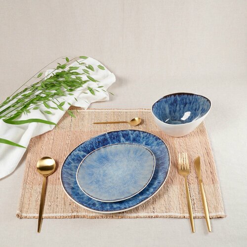 Набор столовой посуды, сервиз обеденный, керамическая посуда для сервировки стола, из 3-х предметов.