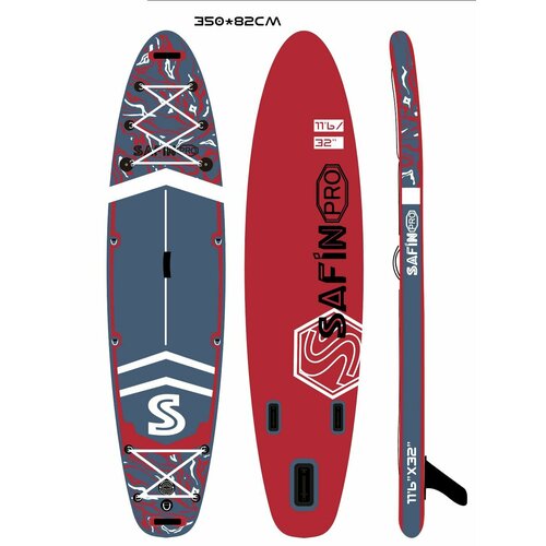 Надувная Сап-доска SAFiNPRO RED (SUP board) двухслойная 350*82*15см