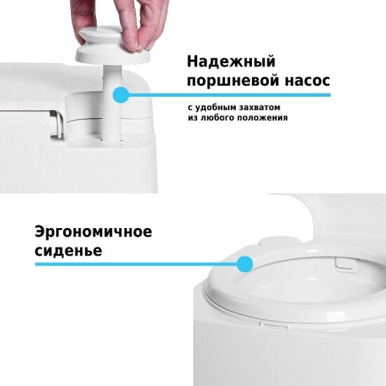 Биотуалет для дачи Lupmex 79122 с индикатором (бак для сточных масс 18 л, высота 354 мм) - фото №4