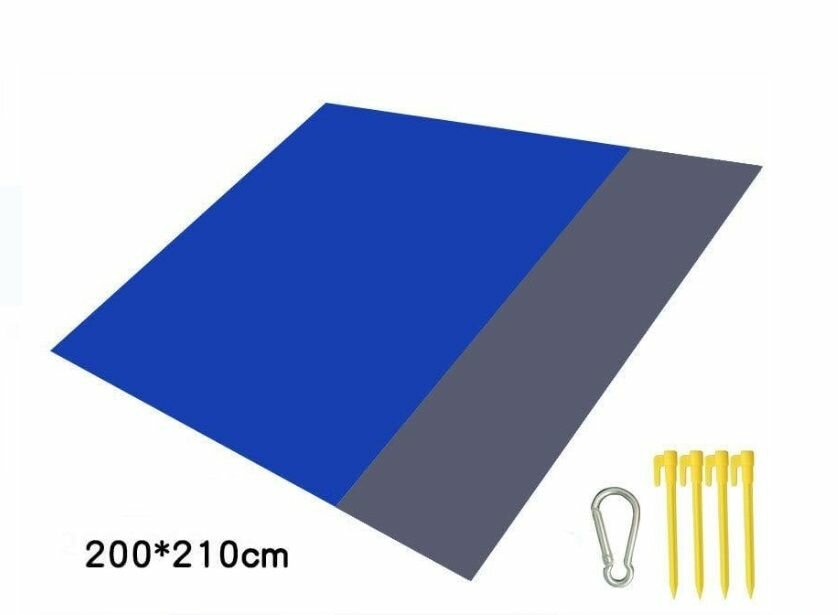 фото Пляжный коврик 210 см х 200 см, туристический, водонепроницаемый, складной