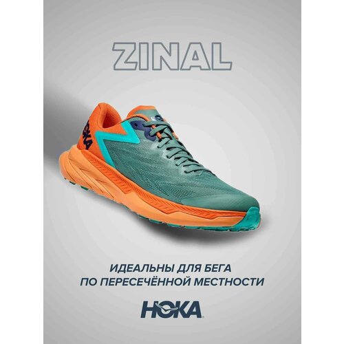 фото Кроссовки hoka one one, полнота d, размер us9d/uk8.5/eu42 2/3/jpn27, зеленый, оранжевый