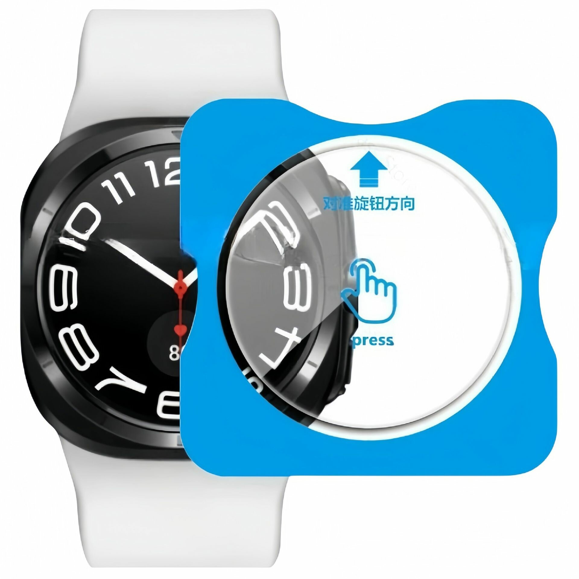 Закаленное защитное стекло для Samsung Galaxy Watch Ultra 47мм, с рамкой для установки — фото 1