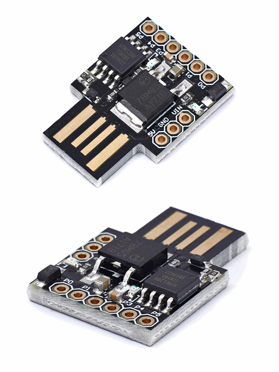 Контроллер digispark ATtiny85 (черный) & Плата разработки TINY85/ATTINY85 & Отладочный модуль USB Digispark Kickstarter ATtiny85 — фото 1