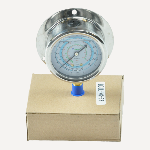 Изображение товара Мановакуумметр с глицерином Becool BCJL-NG-63мм (R22; R134a; R404A; R407C) (021188)