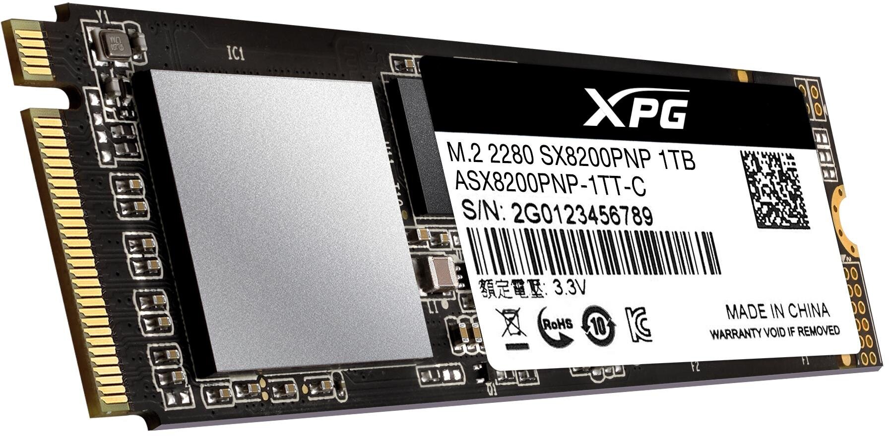 Накопитель SSD M.2 2280 ADATA XPG SX8200 Pro 1TB PCIe Gen3x4 TLC 3350/2800MB/s IOPS 390K/380K MTBF 2M - фото №8