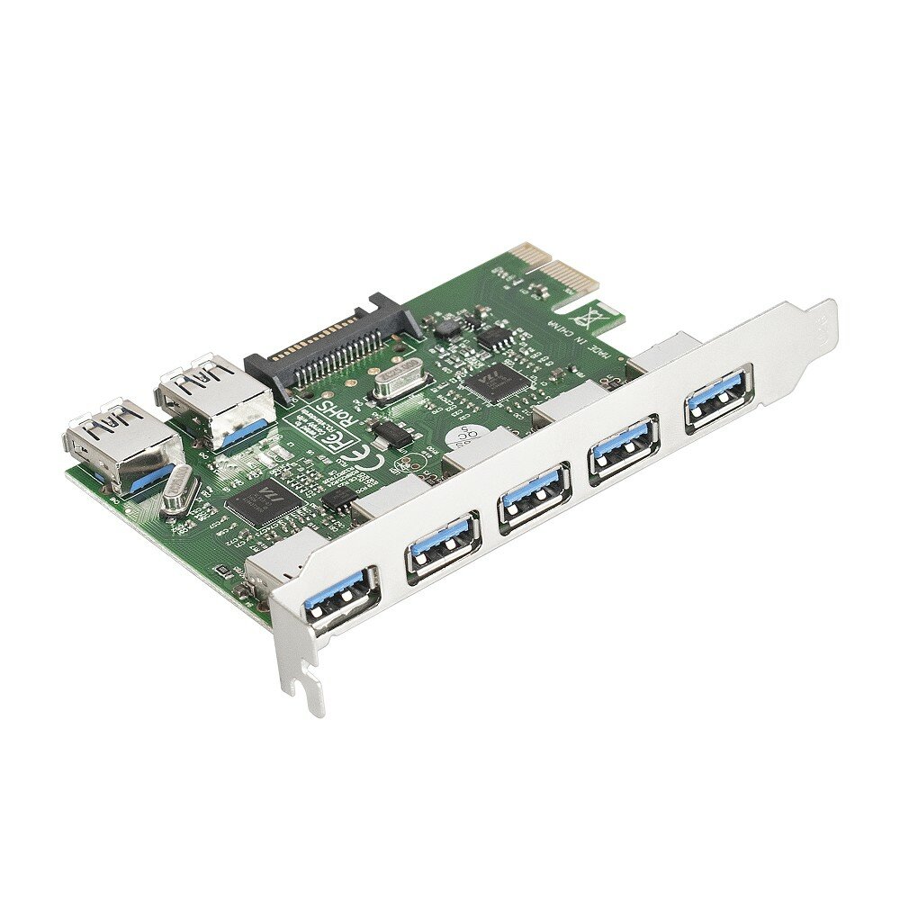 EXEGATE USB-концентраторы EX283717RUS Контроллер EXE-317 PCI-E 2.0, 5 USB3.0 ext + 2 USB3.0 int, разъем доп. питания OEM