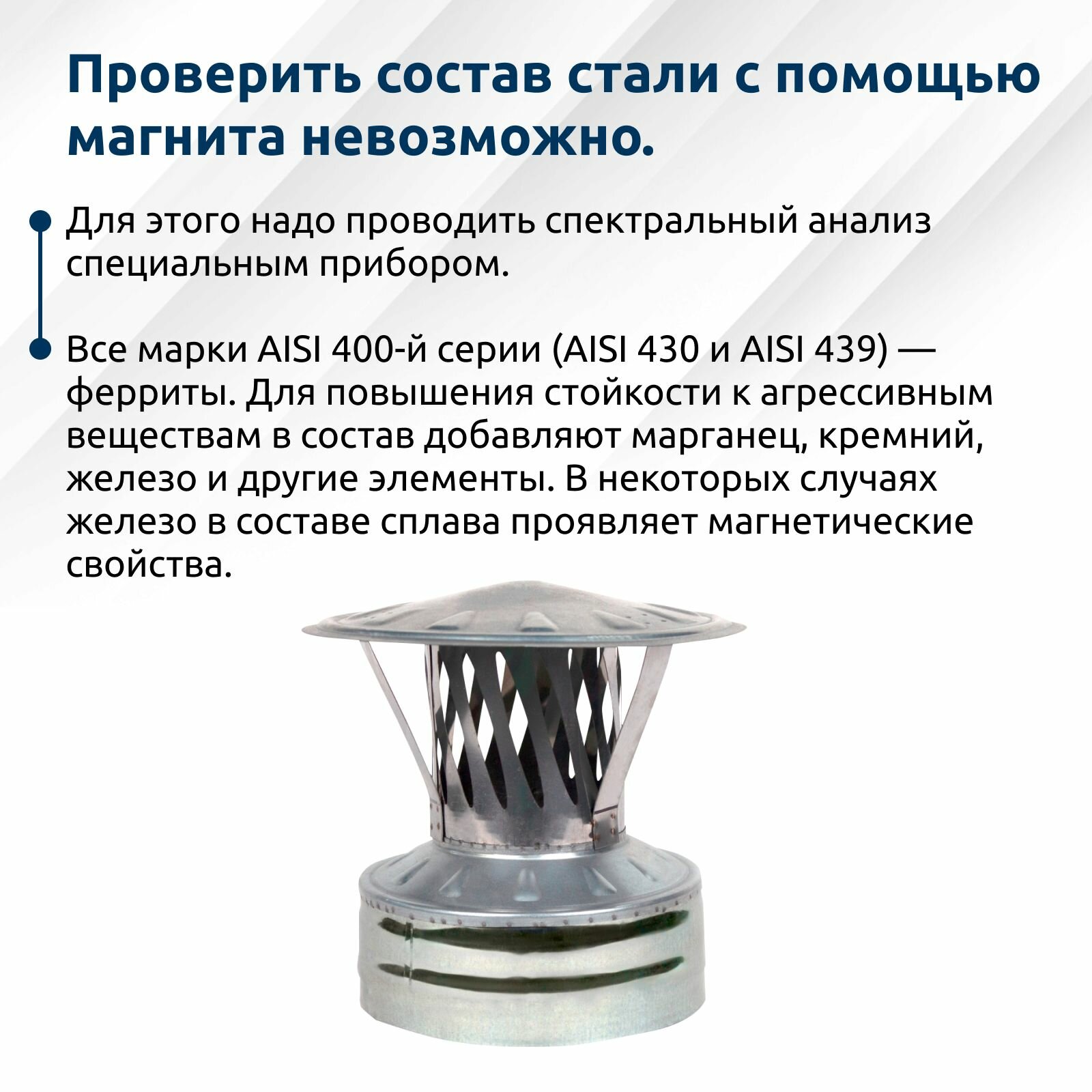 Элементы Дымохода Оголовок с искрогасителем, ф 115х200, AISI 439/Оц, 0,5мм/0,5мм, (К), тип-2
