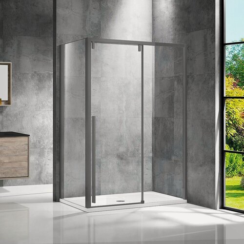 Изображение товара Душевой уголок Vincea Лугано (Lugano) VSR-1L1012CLGM-1, 1200*1000, вороненая сталь, стекло прозрачное
