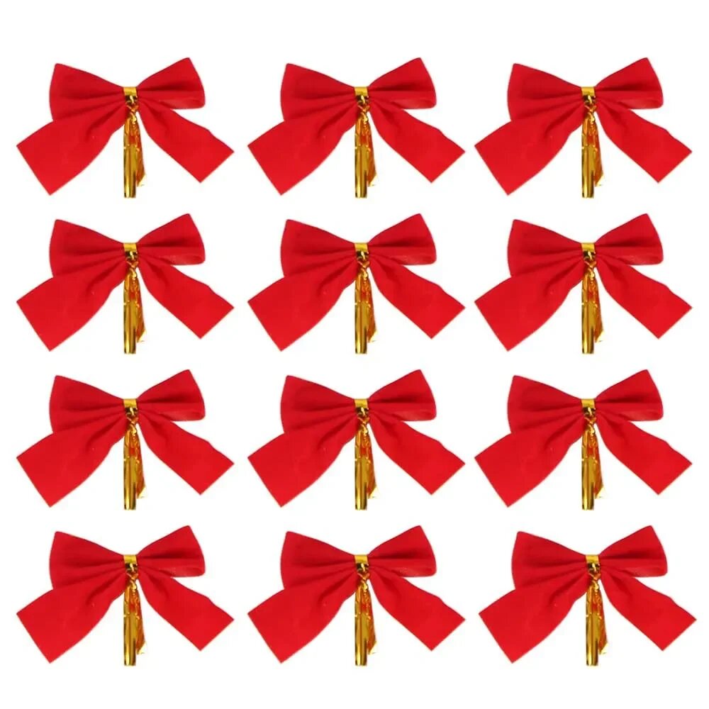 Рождественские банты красного золота 12/24 шт Red 24PCS