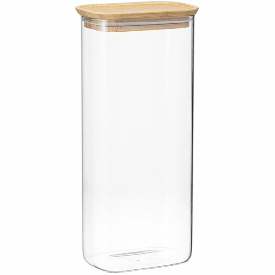 Банка для хранения Smart Solutions Glass Bamboo прямоугольная 2 л (SS0000169)