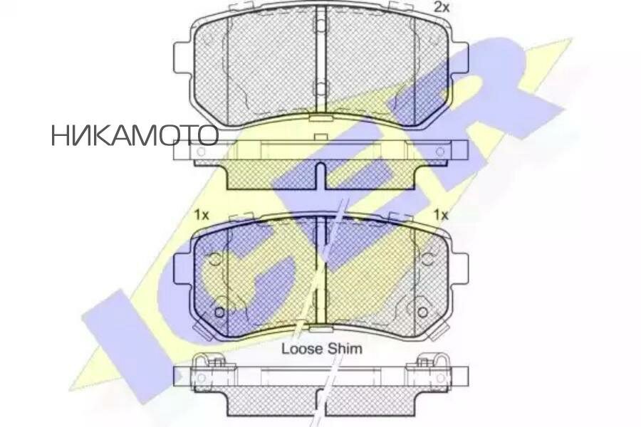 ICER 181955 Колодки тормозные