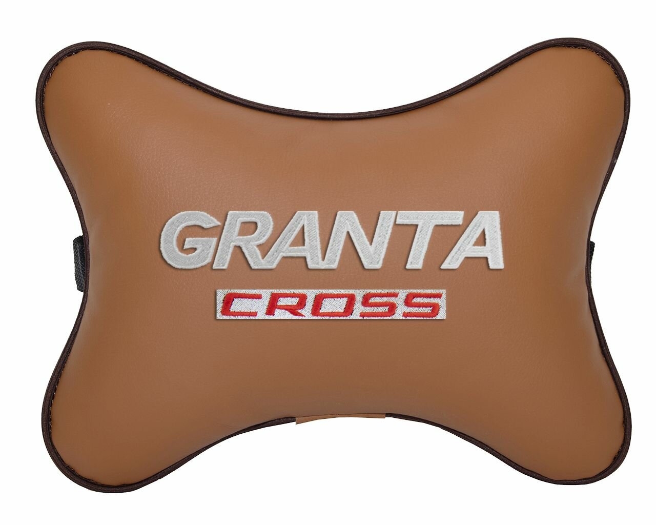 Подушка на подголовник автомобильная рыжая экокожа LADA GRANTA CROSS