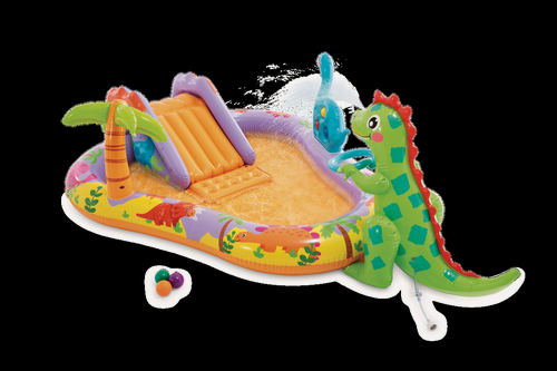 Изображение товара Игровой центр Intex Дино парк 56139 с разбрызгивателем, горкой и шарами