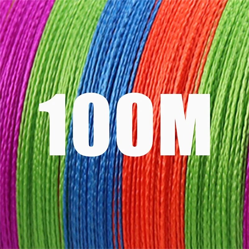 GHOTDA плетенная леска для рыбалки 100M 08-80 # 8/9 жил Multicolor X8-0.50mm-78LB