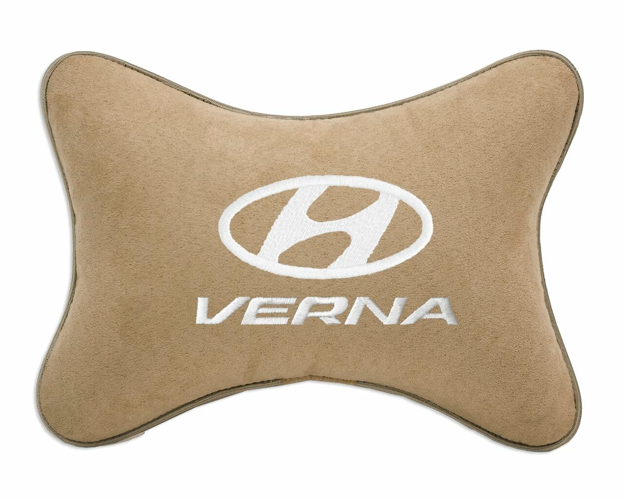 Подушка автомобильная на подголовник бежевая алькантара HYUNDAI Verna
