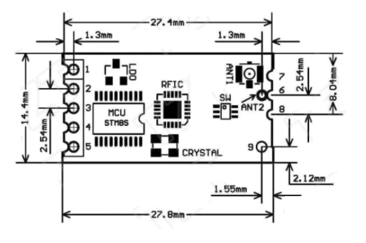 HC-12, модуль связи радиоканальный 433МГц микросхема SI4463 для STM32, Arduino-проектов