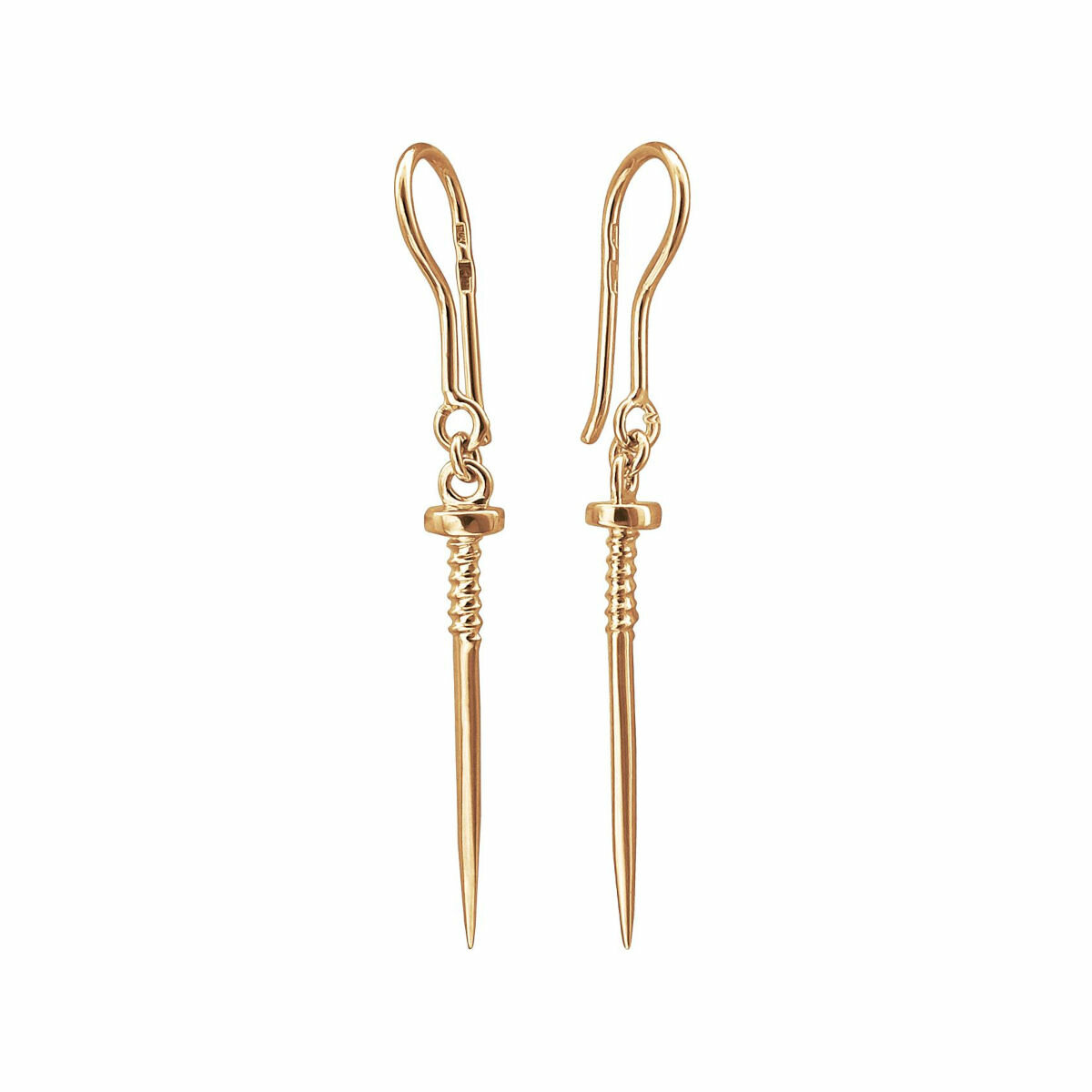 Серьги с подвесками Эстет, красное золото, 375 проба