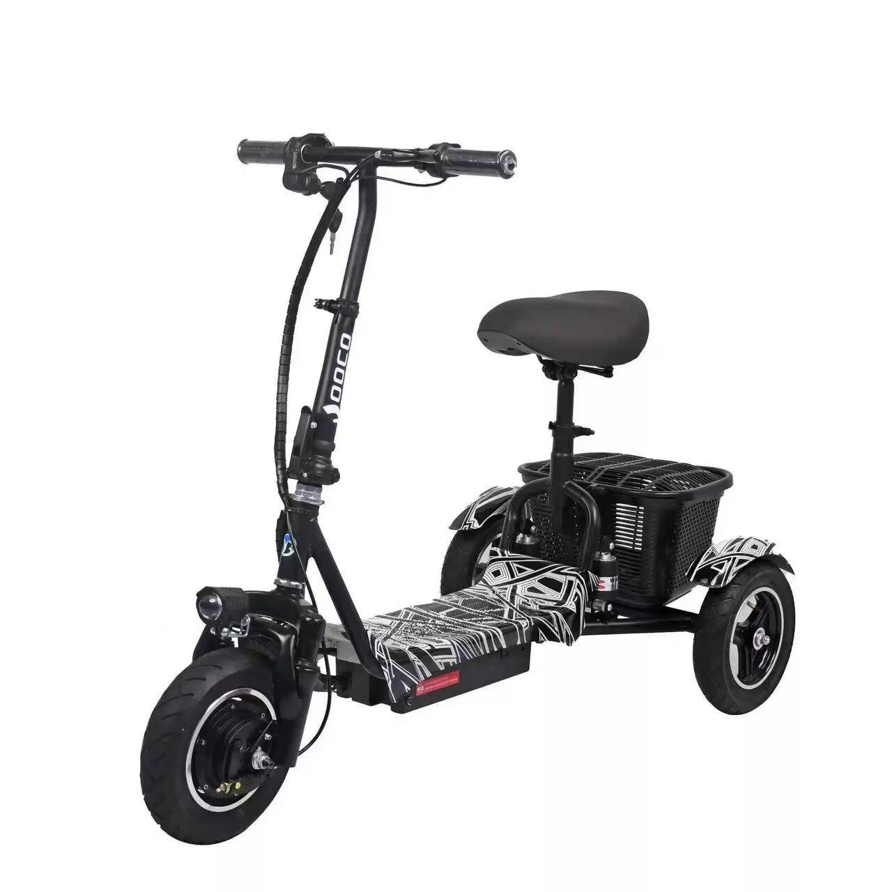Электрический трехколесный велосипед S021T 48V 500W складной 10 дюймов
