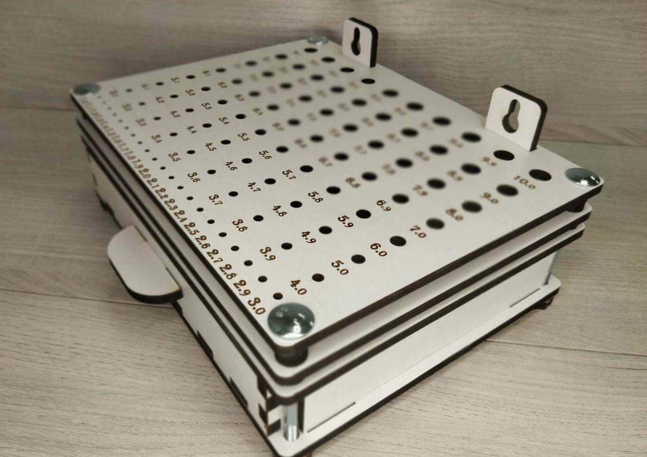 Подставка под сверла по металлу 1-10 мм с ящиком/хранение инструментов/подставка под инструмент