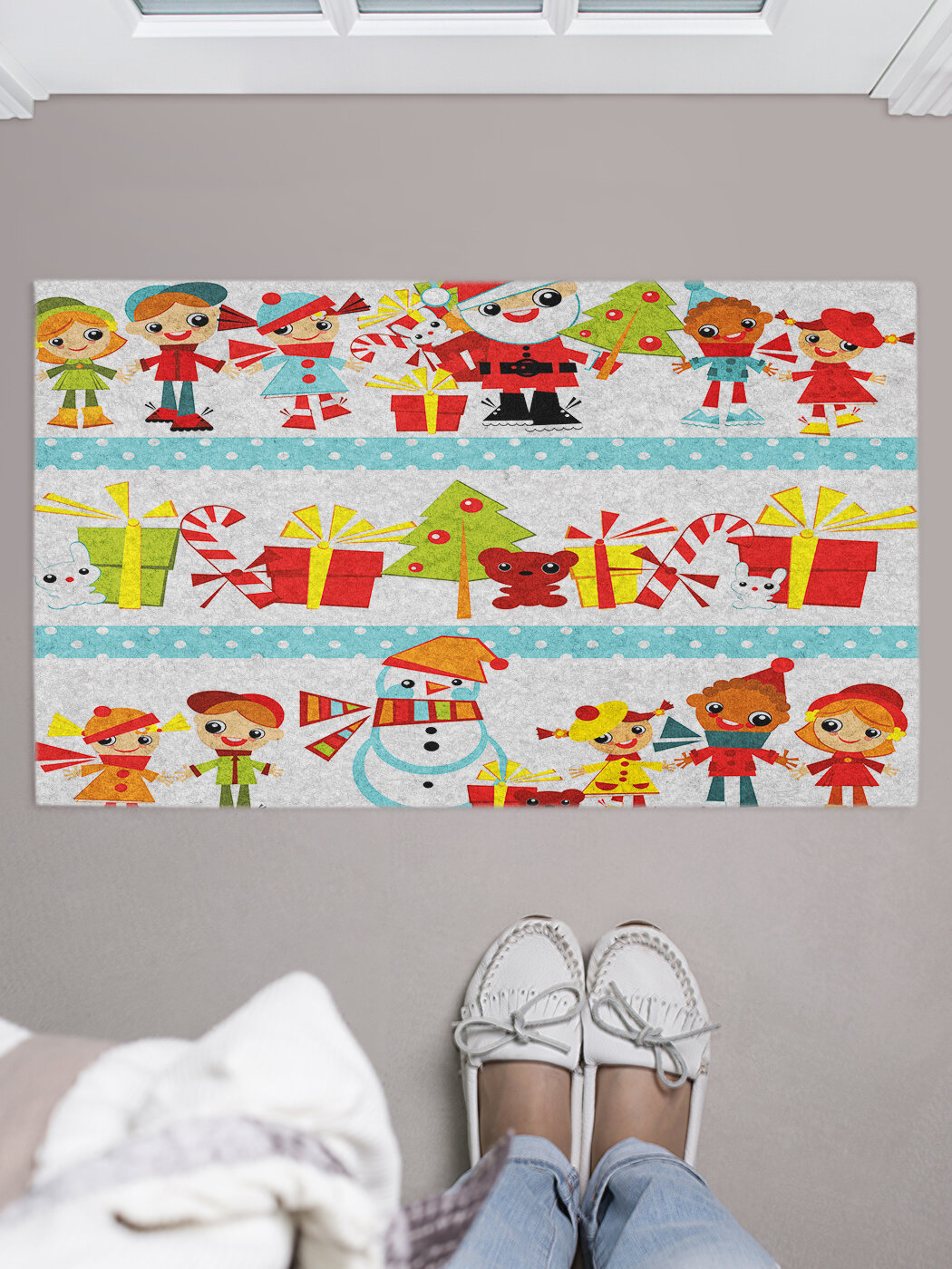 Коврик придверный в прихожую с принтом 