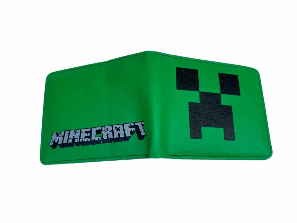 Кошелек Minecraft из искусственной кожи с принтом комиксов, отделения для карт и купюр, 11×11×10 см — фото 1