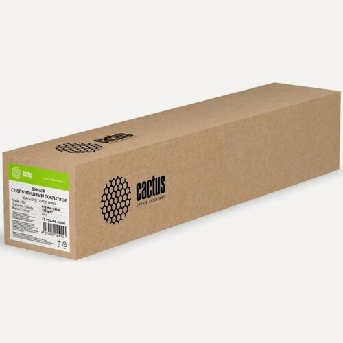 Изображение товара Бумага Cactus CS-PSG200-61030 24"(A1) 610мм-30м/200г/м2/белый полуглянцевое сатин для струйной печат