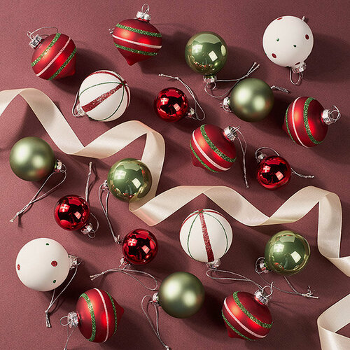 Изображение товара Елочные шары Christmas Candy: Wonderful Time, 4-6 см, 20 шт, стекло, Winter Deco, 2000280