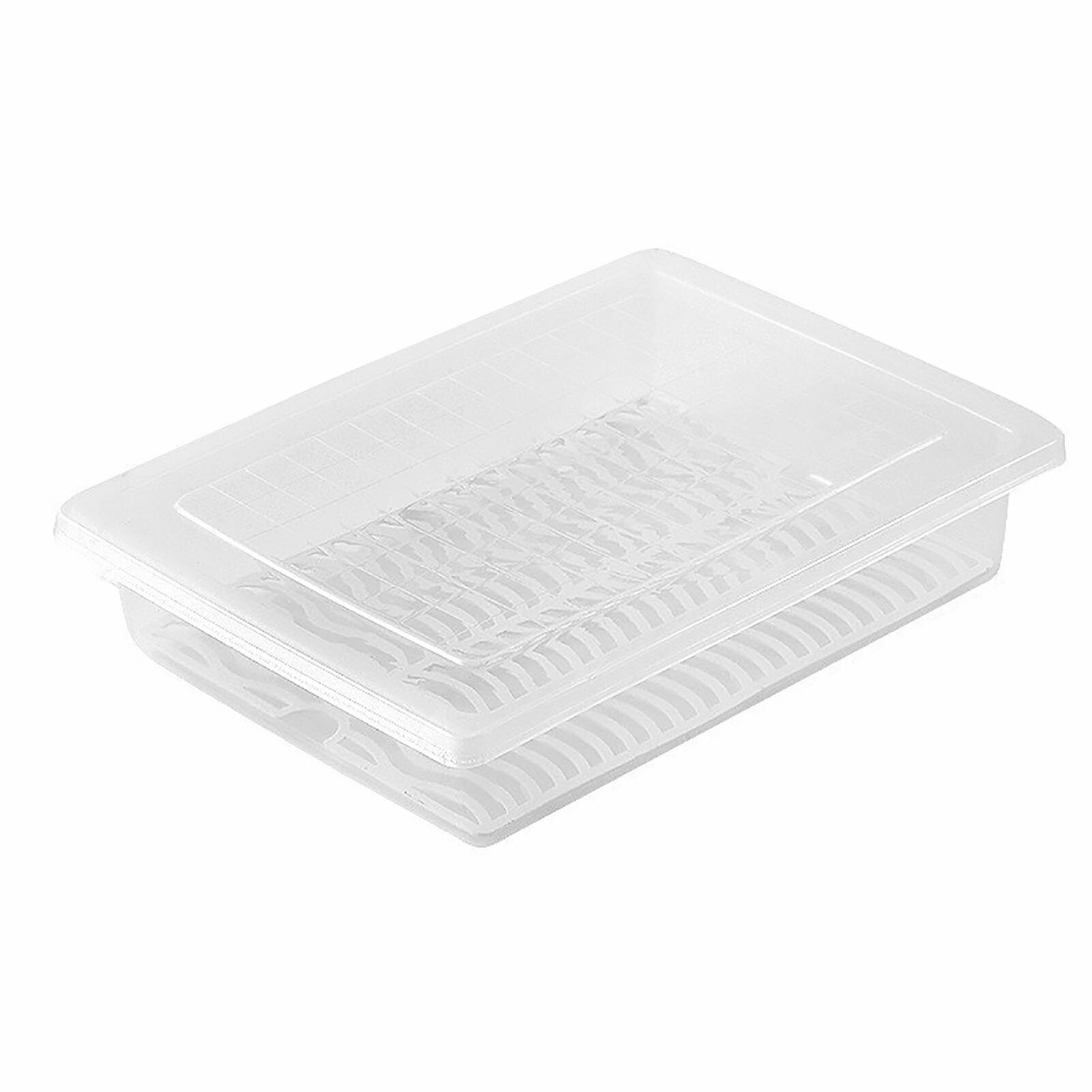 Fridge Food Box Transparent Rectangular Versatile Storage Container with Lid for Home
