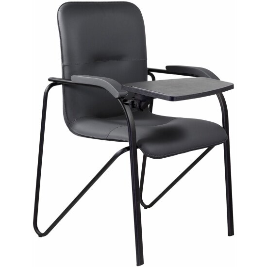 Офисный стул Brabix "Samba CF-108 BOX-2" со столом, черный каркас, кожзам черный, разобрано, 533217