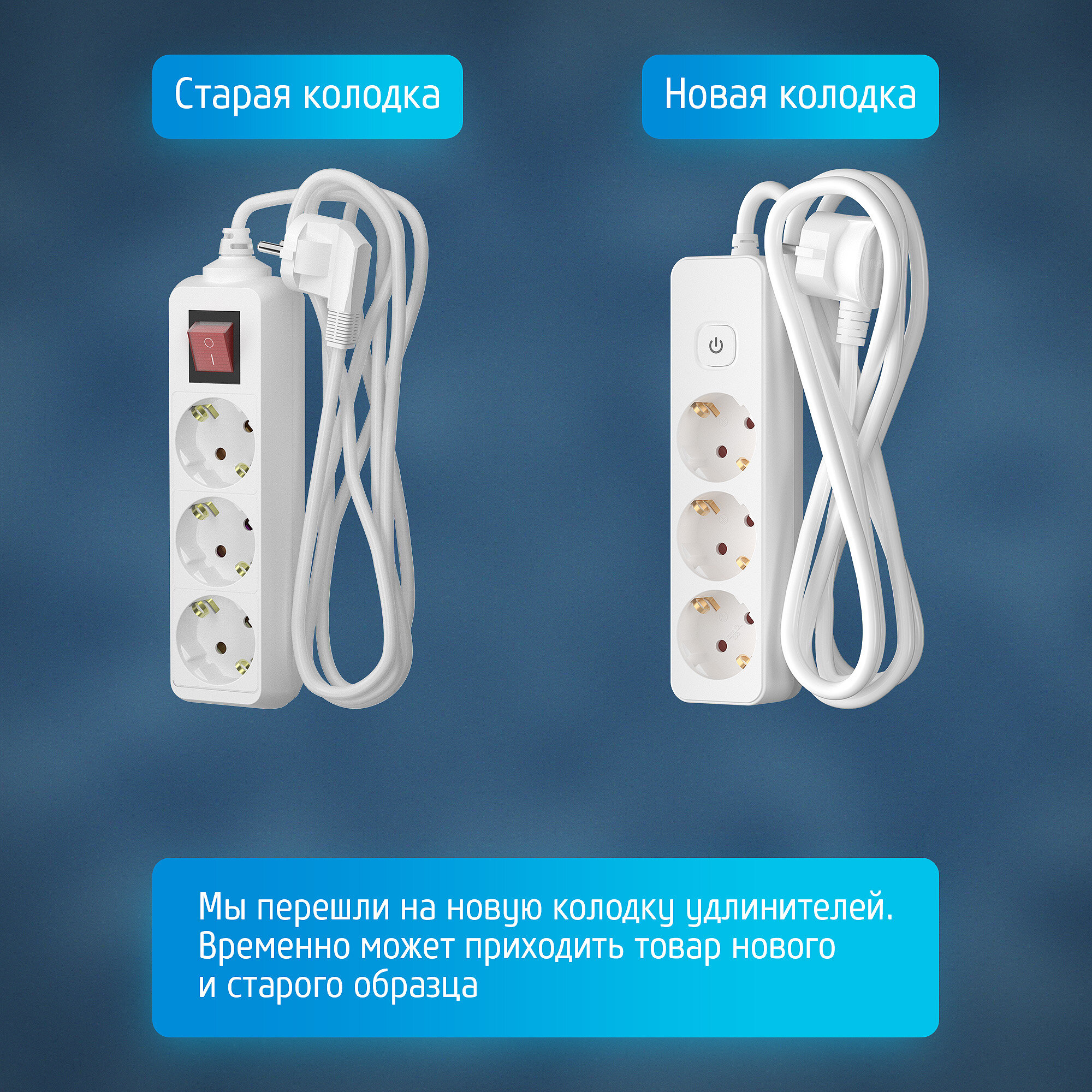 Удлинитель сетевой для розетки фотон 16А 3 метра 3 розетки с выключателем с заземлением белый, ГОСТ — фото 1