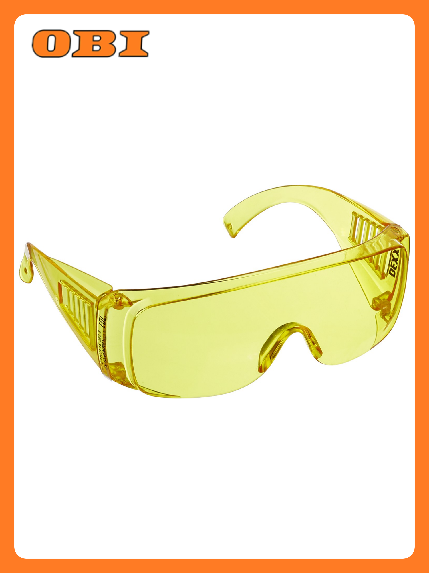 Очки защитные DEXX поликарбонатные желтые открытые ударопрочные