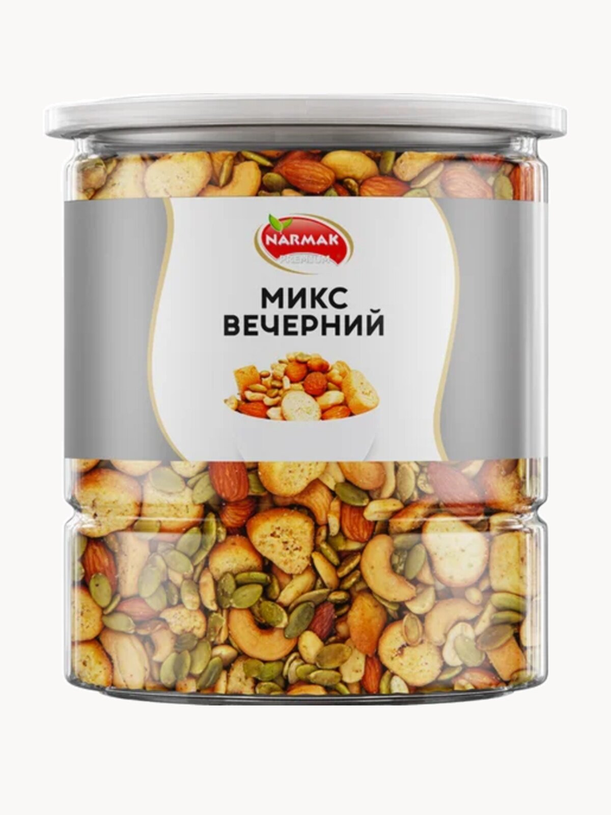 Смесь орехов с сухариками и тыквенными семечками "Вечерний микс" 500 г / Narmak/ подарочный набор орехов