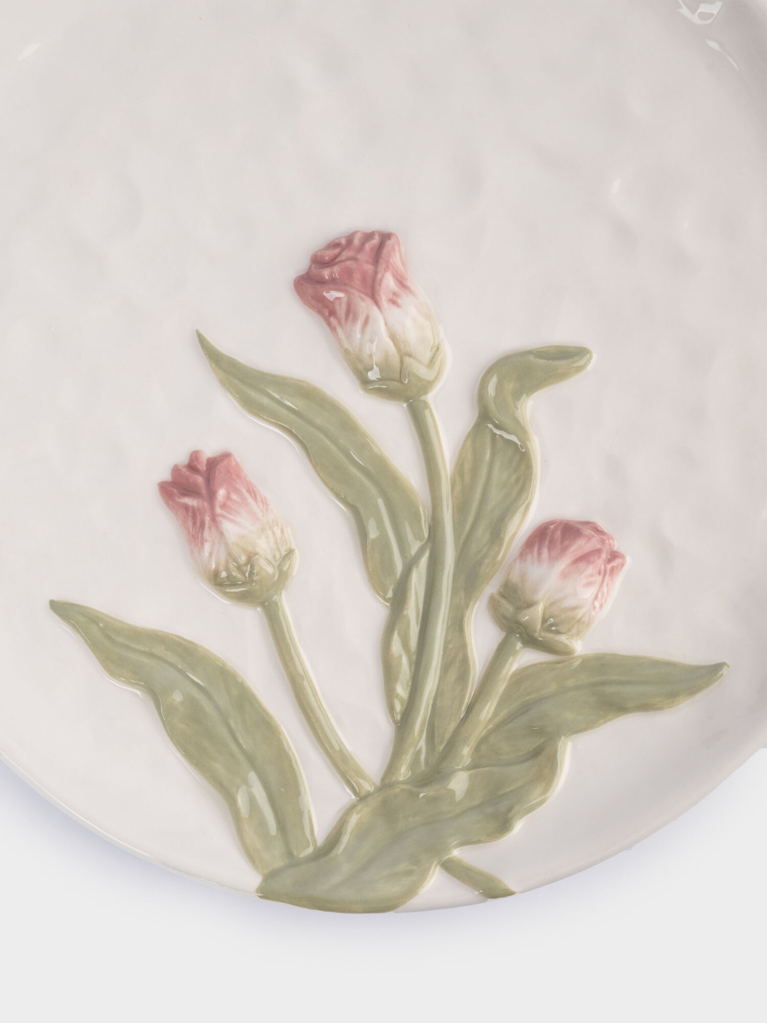 Блюдо, 24 см, керамика, молочное, Тюльпаны, Tulip — фото 1